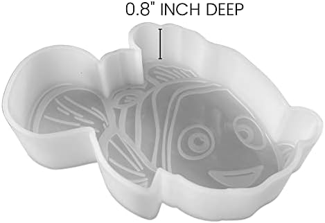 תבנית סיליקון דגים ליצנים טריים | גודל 5 רוחב x 3.25 ארוך x 0.8 עמוק | עיצוב דגים לטריי, סבון,